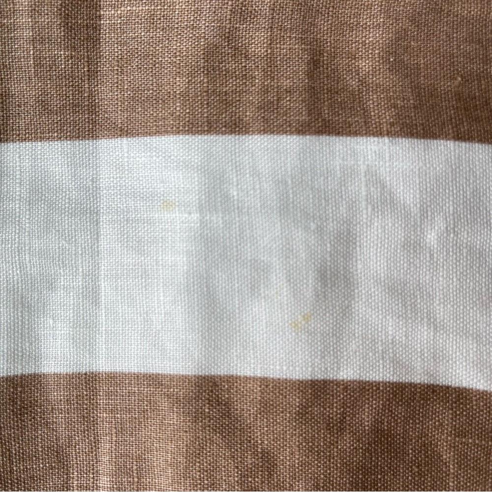 Cynthia Rowley Linen A-Line Striped Skirt White Tan Skirt Size 12 - Picture 5 of 5
